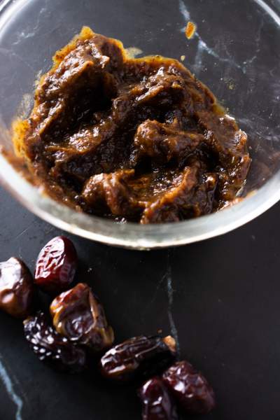 Dates made into a puree