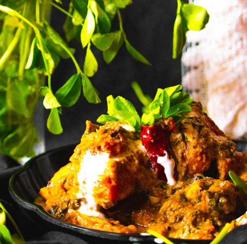 Methi Malai Chicken with fresh cream